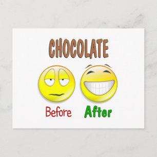 Cartão Postal Chocolate Antes De Depois