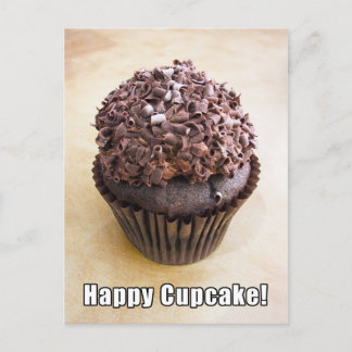 Cartão Postal Chocolate Curto Chocolate Feliz Cupcake