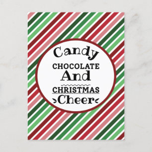 Cartão Postal Chocolate doce e animação de Natal