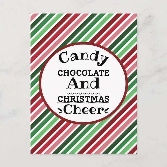 Cartão Postal Chocolate doce e animação de Natal (Frente)