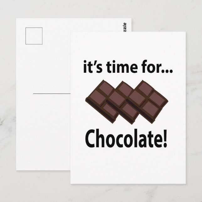 Cartão Postal Chocolate É Hora do Chocolate (Frente/Verso)