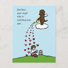 Cartão Postal Chocolate Labrador Angel com amor