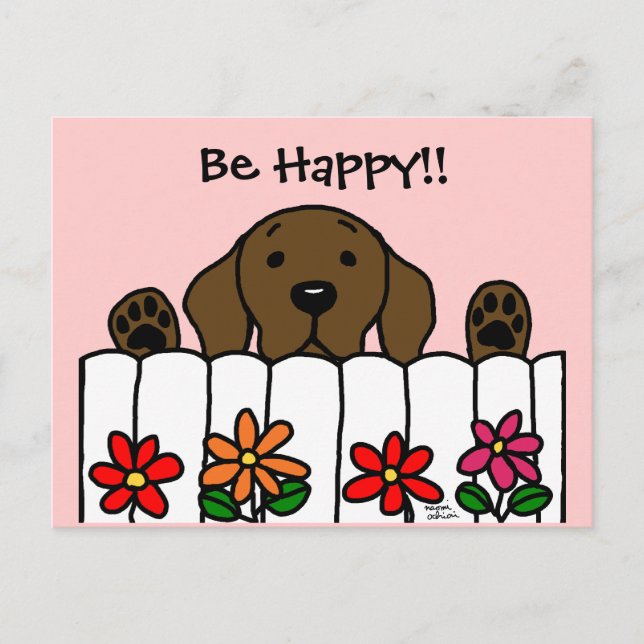 Cartão Postal Chocolate Labrador te vigiando (Frente)