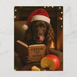Cartão Postal Chocolate /liver cocker spaniel Christmas postcard