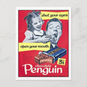Cartão Postal Chocolate Penguin Vintage Ad