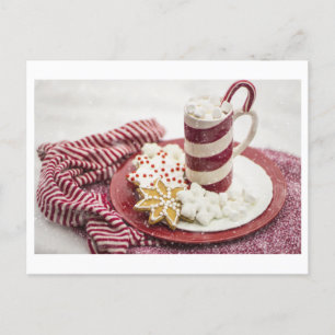 Cartão Postal Chocolate Quente com Biscoitos de Natal Foto