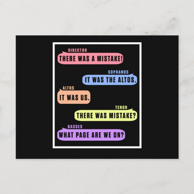 Cartão Postal Choir Director Tenor Soprano Altos Basses Chorus G (Frente)