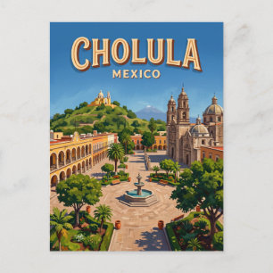 Cartão Postal Cholula Praça da Concórdia México