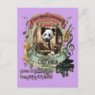 Cartão Postal Chopanda Funny Panda Excelente Compositor Animal C