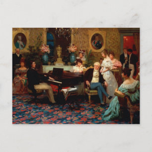 Cartão Postal Chopin Tocando o Piano