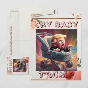Cartão Postal Chora Criança Trump