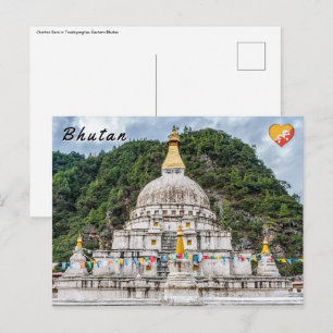 Cartão Postal Chorten Kora - Butão Oriental, Himalaia, Ásia