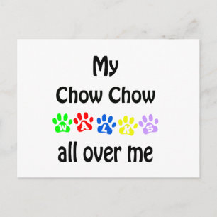Cartão Postal Chow Chow Walks Design
