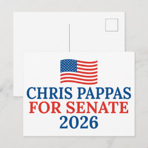 Cartão Postal Chris Pappas para Senado Eleição 2026