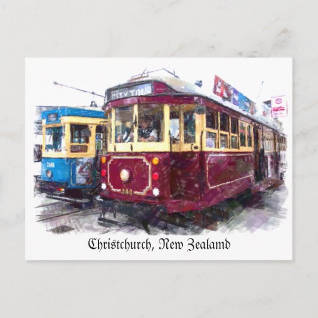 Cartão Postal ChristChurch Tram Postcard (Frente)