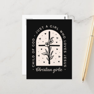Cartão Postal Christian cita apenas uma garota que ama Jesus cru