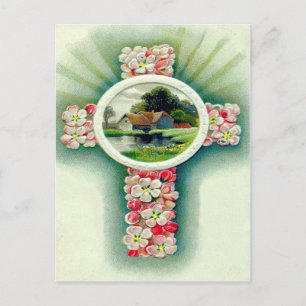 Cartão Postal Christian Cross Esquece-Me-Não Flores