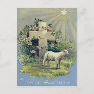 Cartão Postal Christian Cross Lamb Star