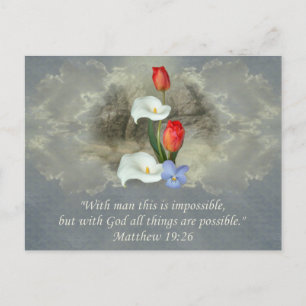 Cartão Postal Christian Faith Art ~ Matthew 19:26