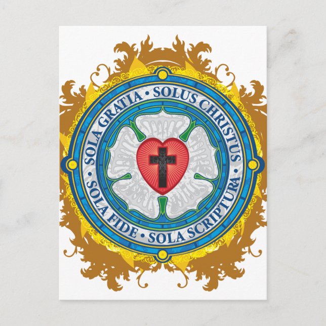 Cartão Postal Christian Gift Luther Rosa Jesus cruza os anjos de (Frente)