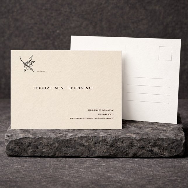 Cartão Postal Christian God Parent/Sponsor Keepsake (Criador carregado)