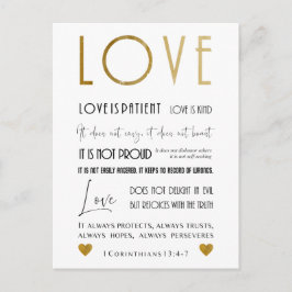 Cartão Postal Christian Love Bíblia verse Typografia Chic