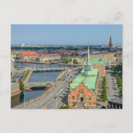 Cartão Postal Christiansborg Palace Tower View of Stock Exchange