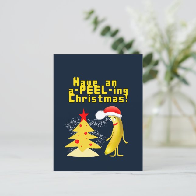 Cartão Postal Christmas Banana (Em pé/Frente)