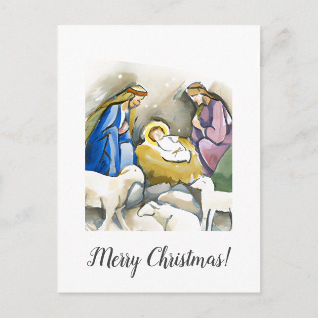Cartão Postal Christmas Card Merry Christmas Wishes Bethlehem  F (Frente)
