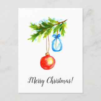 Cartão Postal Christmas Card Merry Christmas Wishes Ornatments  