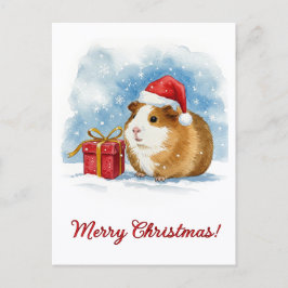 Cartão Postal Christmas Guinea Pig Postcard