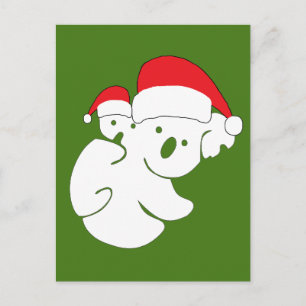 Cartão Postal Christmas Koala Bears