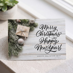 Cartão Postal Christmas Pine Tree Merry Christmas Greeting