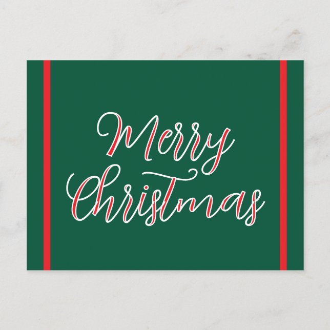 Cartão Postal Christmas postcard in red and green (Frente)