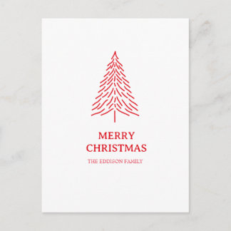 Cartão Postal Christmas Tree Scandi Minimalist Simple Holiday 