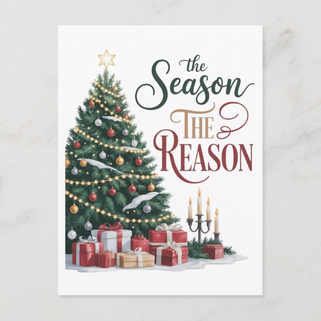 Cartão Postal Christmas Tree The Season The Reason (Frente)