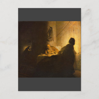Cartão Postal Christus em Emaús por Rembrandt