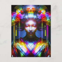 Cartão Postal Chromatisch Farbige Glas-Geisha im Kontrast
