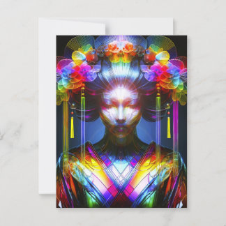 Cartão Postal Chromatisch Farbige Glas-Geisha im Kontrast