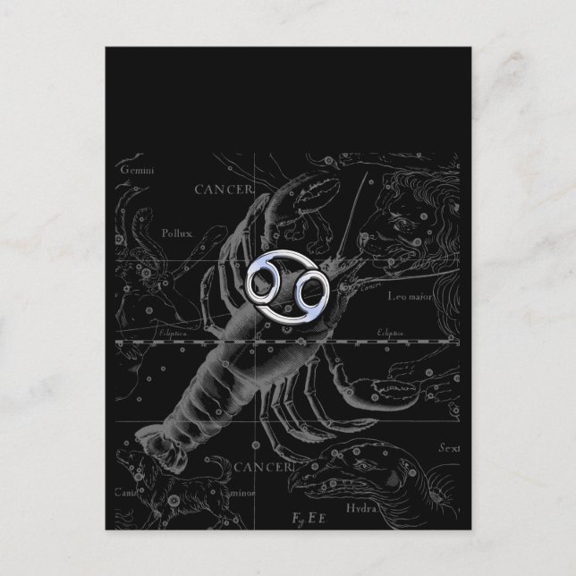Cartão Postal Chrome como Cancer Sinal em Hevelius Engraando (Frente)