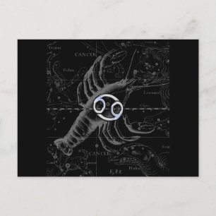 Cartão Postal Chrome como Cancer Sinal em Hevelius Engraando