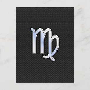 Cartão Postal Chrome Virgo Zodiac Sinal no estilo de pele cobra