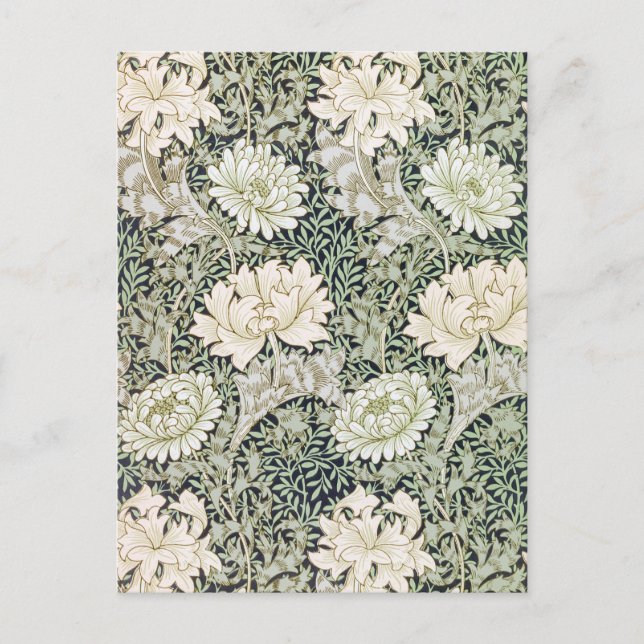 Cartão Postal Chrysanthemum, William Morris (Frente)