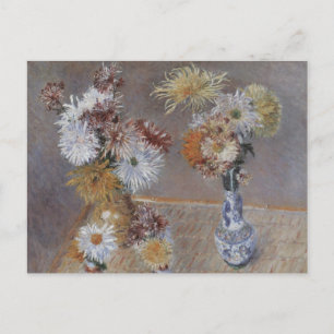 Cartão Postal Chrysanthemums por Gustave Caillebotte