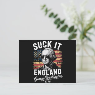 Cartão Postal Chupa Inglaterra 4 de Julho George Washington 1776