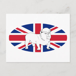Cartão Postal Churchill como Bulldog e Union Jack