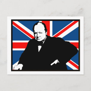Cartão Postal Churchill e Union Jack