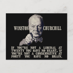 Cartão Postal Churchill sobre Conservadores e Liberais