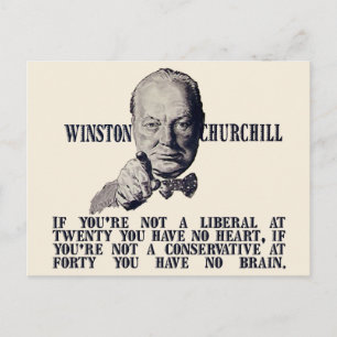 Cartão Postal Churchill sobre Conservadores e Liberais