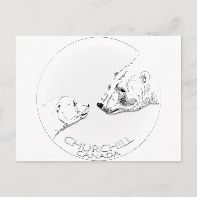 Cartão Postal Churchill Souvenirs Polar Bear Art Shirts e presen (Frente)